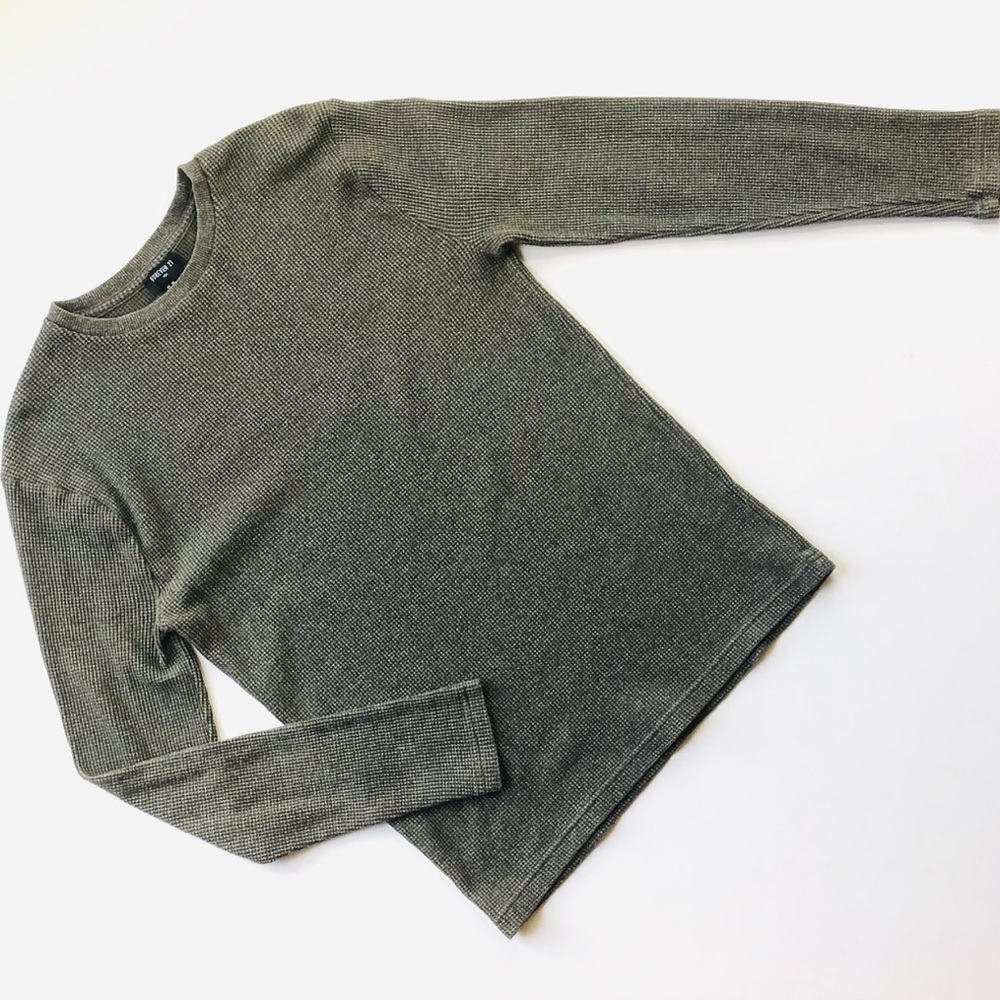 Forever 21 Army Green Long Sleeve Waffle Tee
